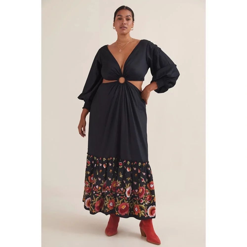 Anthropologie Karolina Cut-Out Maxi Dress